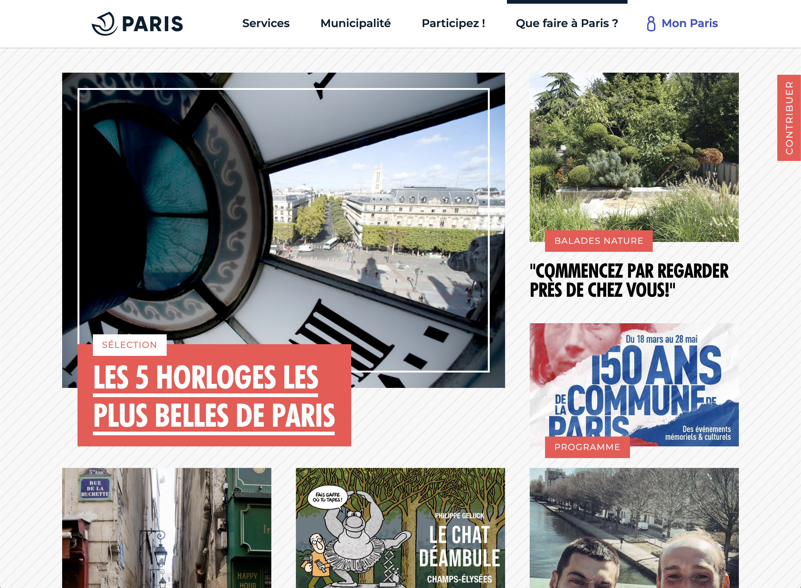 Page "Que faire à Paris" du site de la ville de Paris